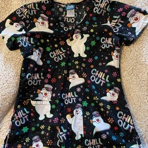 Christmas scrub top